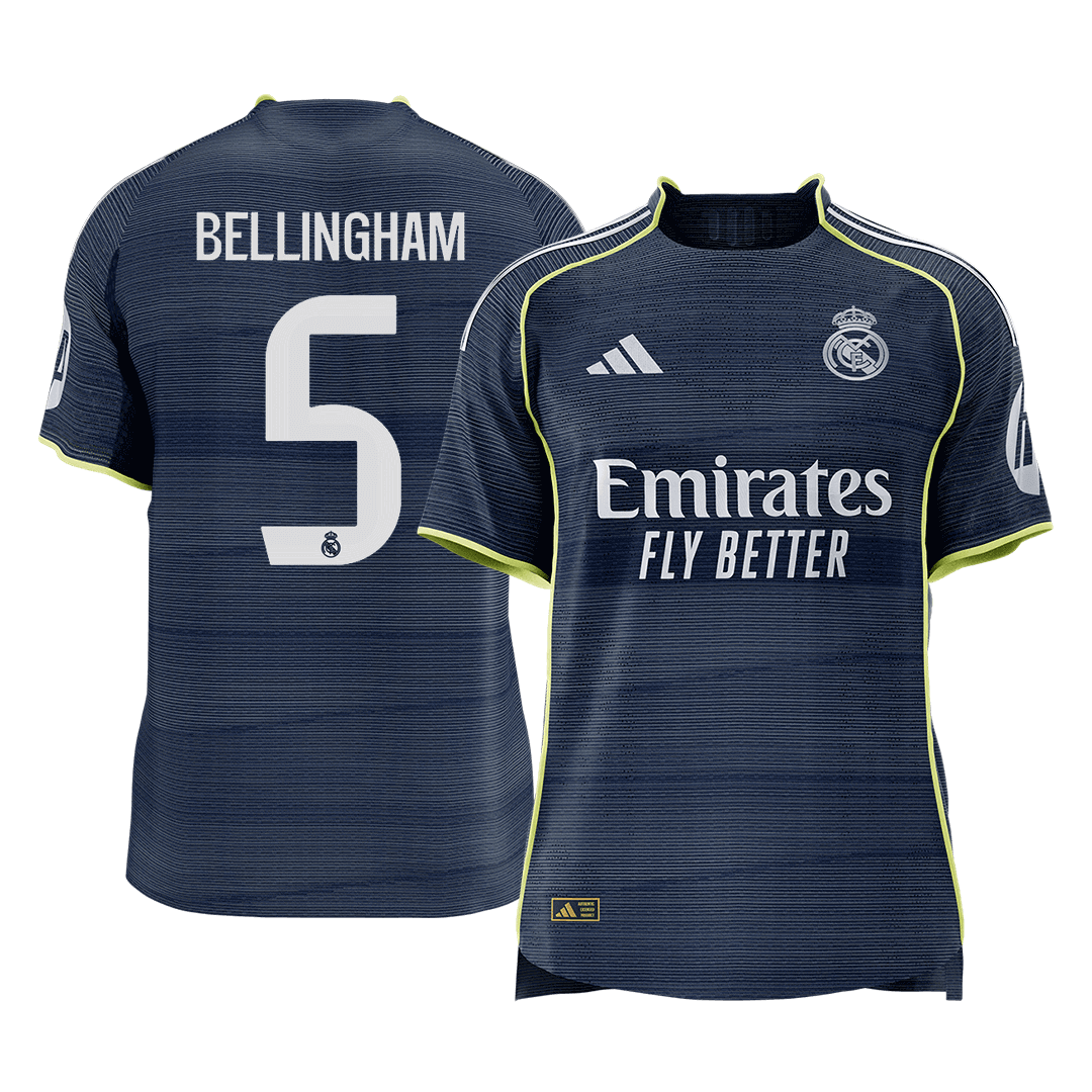 Maillot de foot extérieur Real Madrid 2025/26 Homme BELLINGHAM #5 - Coupe ajustée [PREMIUM]