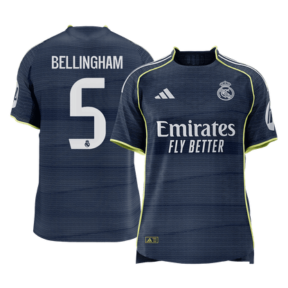 Maillot de foot extérieur Real Madrid 2025/26 Homme BELLINGHAM #5 - Coupe ajustée [PREMIUM]