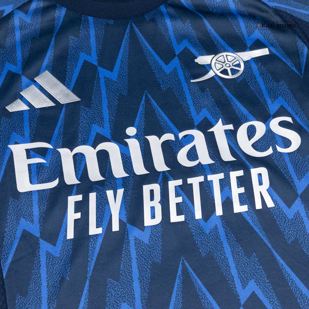 Maillot de football extérieur pour homme Arsenal 2025/26 - Version joueur SAKA #7 - Coupe ajustée