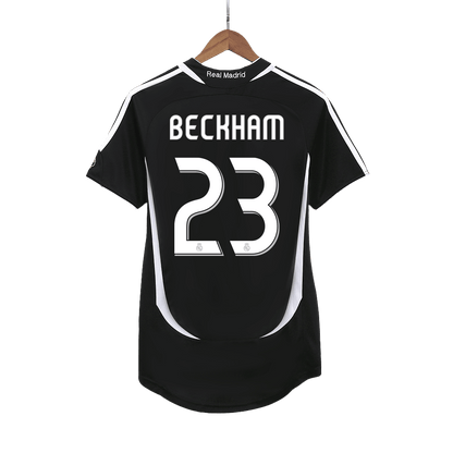 Maillot de foot extérieur rétro Real Madrid 2006/07 BECKHAM #23 pour homme