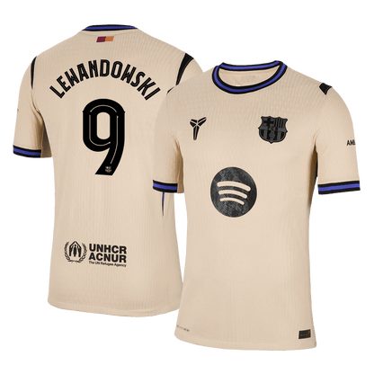 Maillot de football LEWANDOWSKI #9 Homme Barcelone LDC 2025/26 Version joueur Extérieur - Coupe ajustée