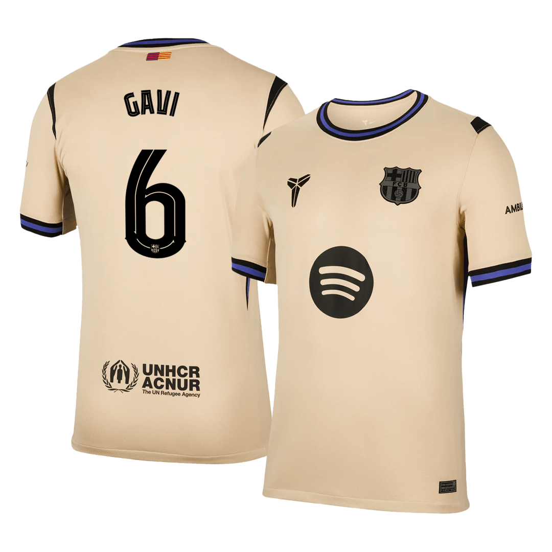 Maillot de foot GAVI #6 Barcelone UCL 2025/26 extérieur homme