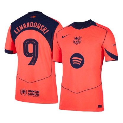 Maillot de football LDC 2025/26 du FC Barcelone pour homme LEWANDOWSKI #9 – Troisième maillot, version joueur – Coupe ajustée