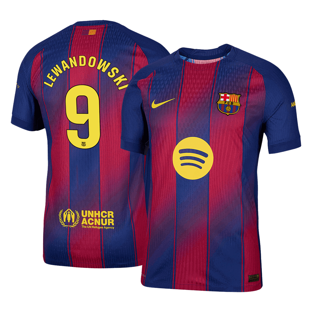 Maillot de Foot Domicile LEWANDOWSKI #9 Barcelone 2025/26 Version Joueur Homme - Coupe Ajustée