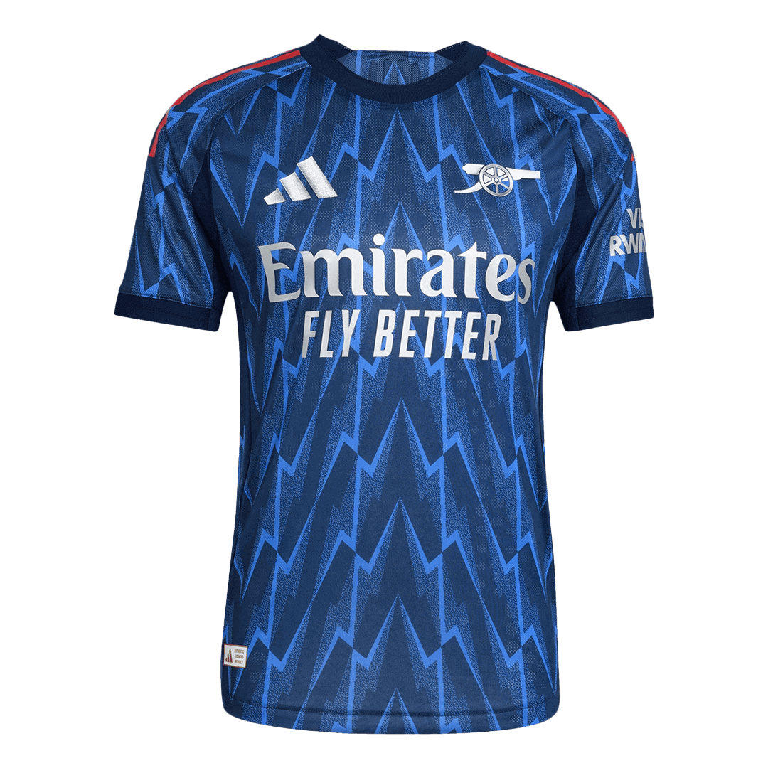 Maillot de football extérieur pour homme Arsenal 2025/26 - Version joueur SAKA #7 - Coupe ajustée