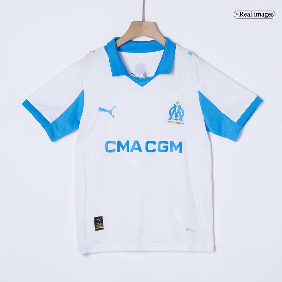 Ensemble Maillot Domicile de Football Enfant Marseille 2025/26