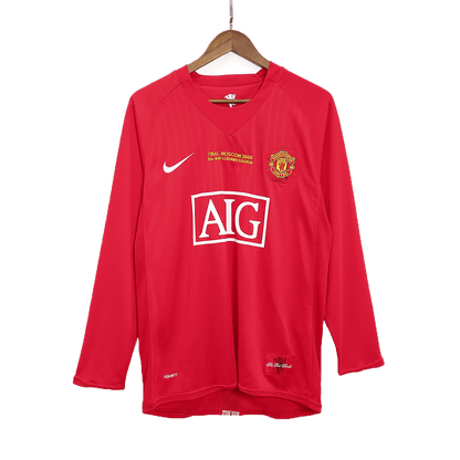 Maillot de foot rétro SCHOLES #18 Manchester United, saison 2007/08, domicile, manches longues, pour homme