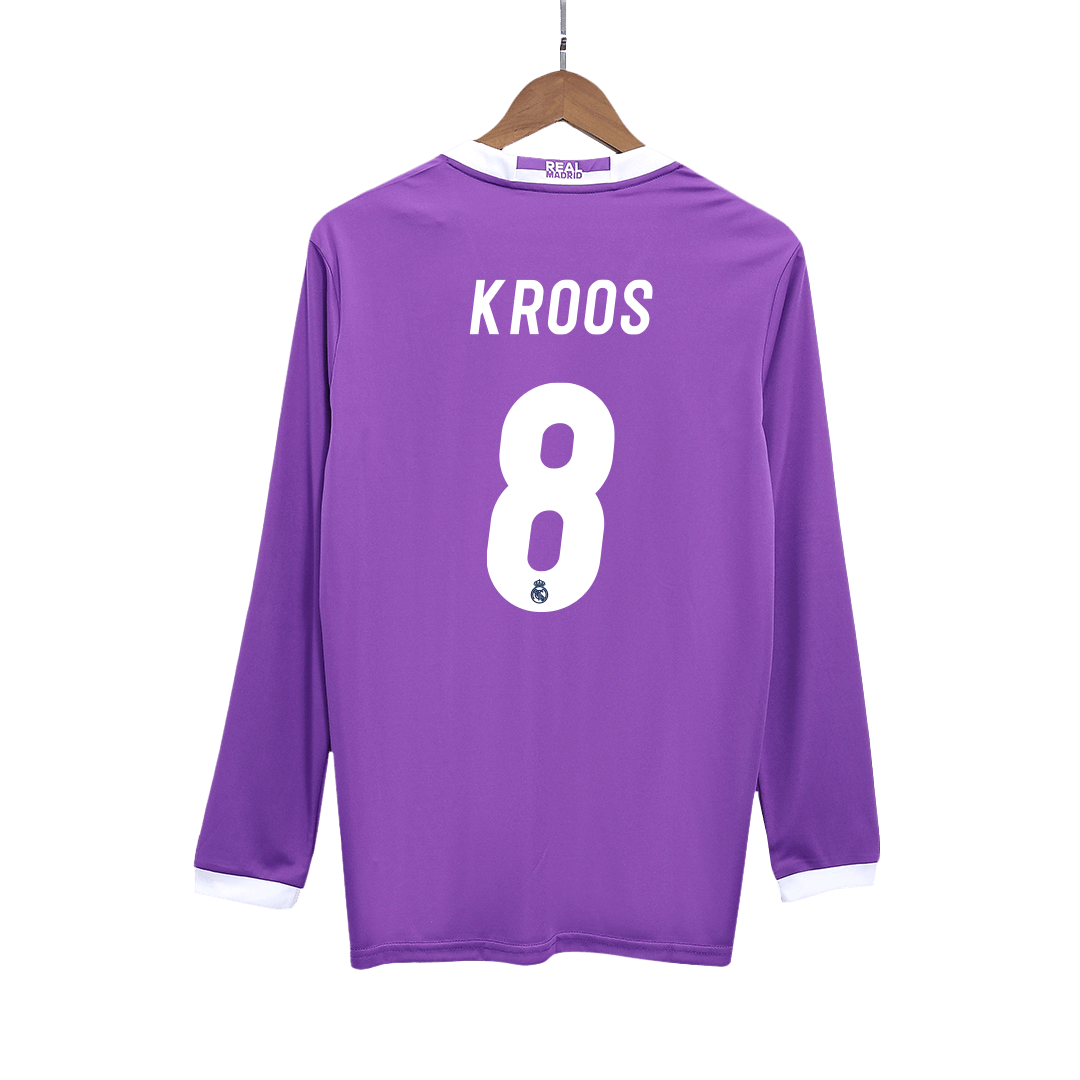 Maillot de football rétro KROOS #8 Real Madrid 2016/17 extérieur manches longues homme