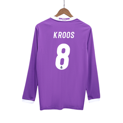 Maillot de football rétro KROOS #8 Real Madrid 2016/17 extérieur manches longues homme