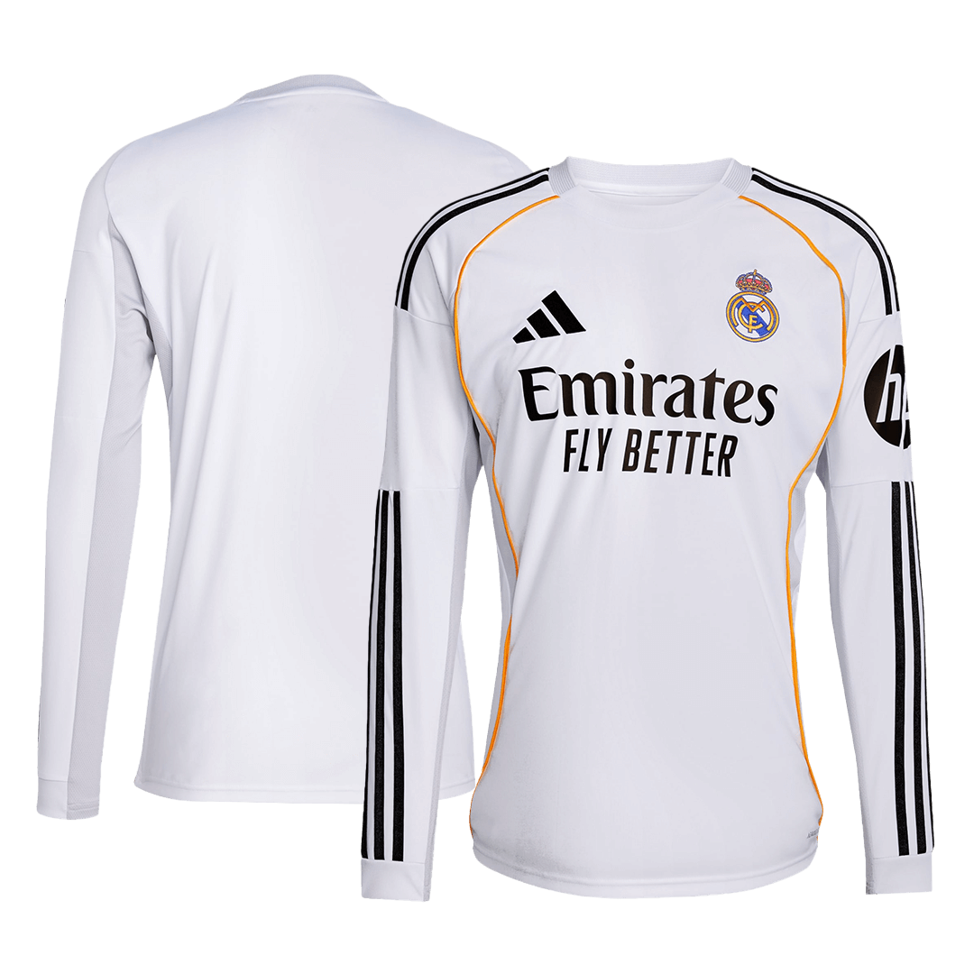 Maillot de football domicile à manches longues Real Madrid 2025/26 pour homme