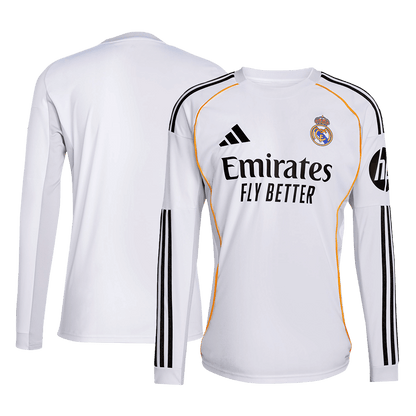 Maillot de football domicile à manches longues Real Madrid 2025/26 pour homme