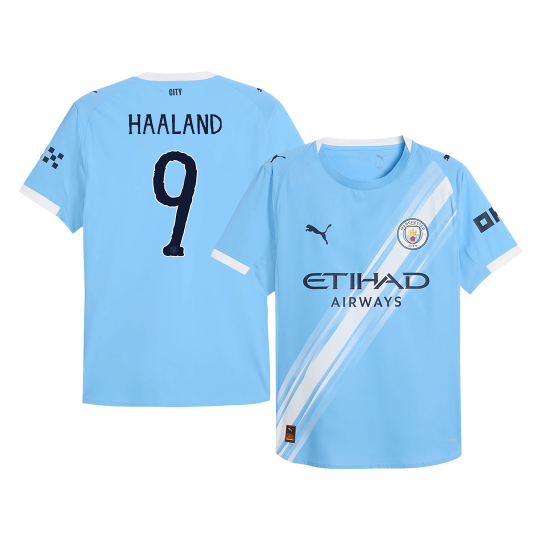 Maillot de Foot Domicile HAALAND #9 Manchester City Coupe du Monde 2025/26 pour Homme - Version Joueur - Coupe Ajustée
