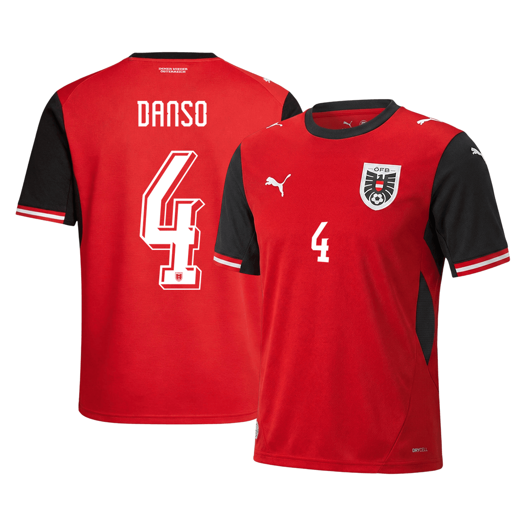Maillot de football domicile homme DANSO #4 Autriche Coupe du Monde 2026