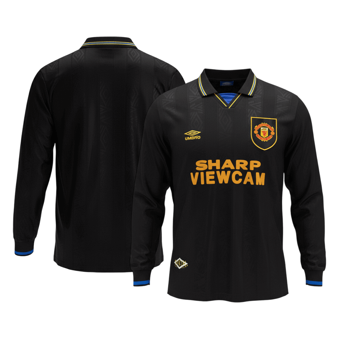 Maillot de football rétro domicile à manches longues Manchester United 1993/94 pour homme