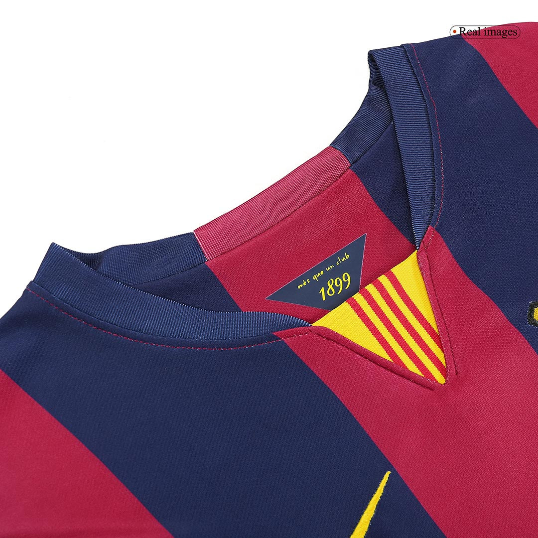 Maillot de football domicile rétro Suárez #9 pour homme Barcelone 2014/15