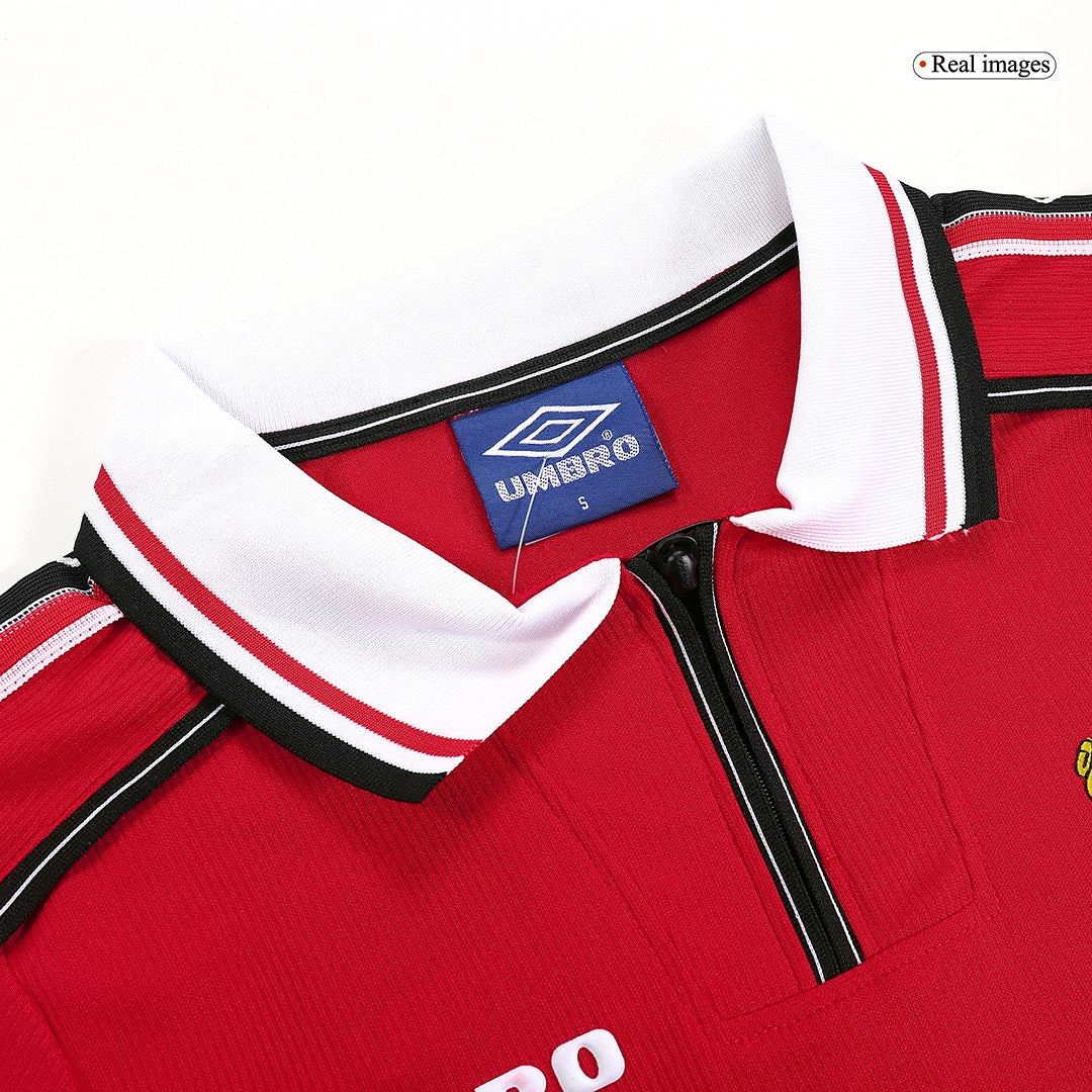Maillot de Foot Rétro Homme Manchester United Domicile 1998/99 Manches Longues