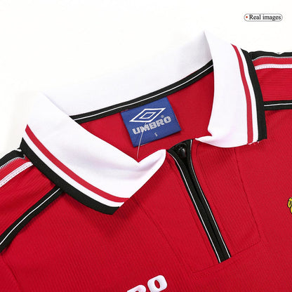 Maillot de Foot Rétro Homme Manchester United Domicile 1998/99 Manches Longues