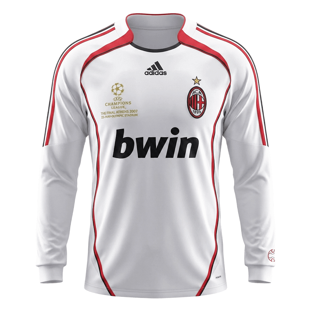 Maillot de foot rétro manches longues extérieur AC Milan 2006/07 pour homme