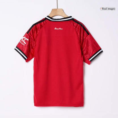 Kit complet maillot de football domicile Manchester United 2025/26 pour enfant