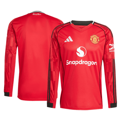Maillot de foot à manches longues domicile Manchester United 2025/26 pour homme