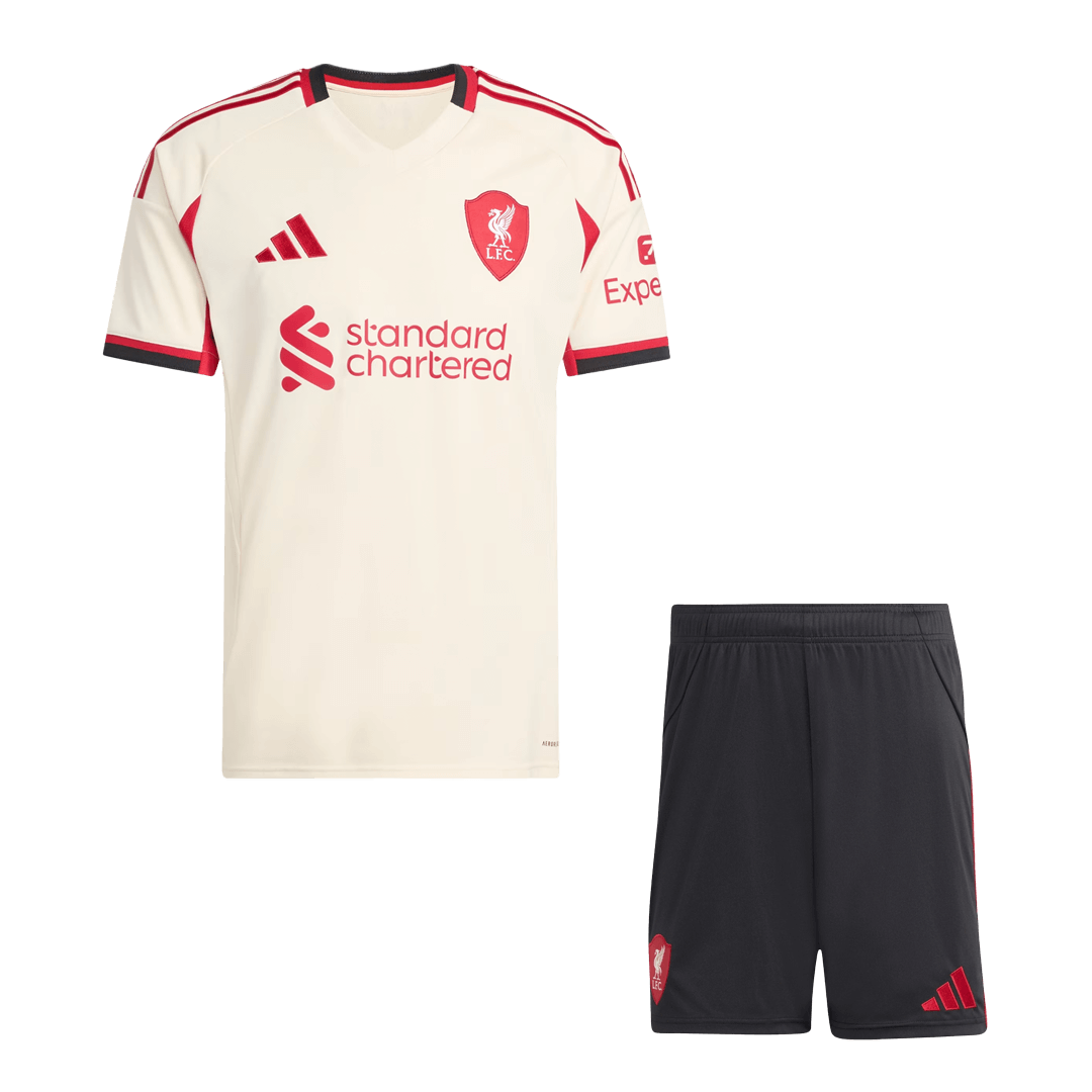 Ensemble maillot de football extérieur Liverpool 2025/26 pour homme