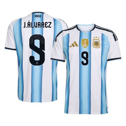Maillot de football domicile Argentine Coupe du Monde 2026 J.ÁLVAREZ #9 homme [PREMIUM]