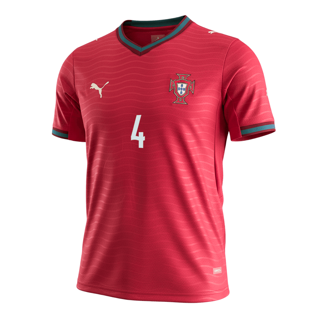 Maillot de football domicile RÚBEN DIAS #4 Homme Portugal Coupe du Monde 2026