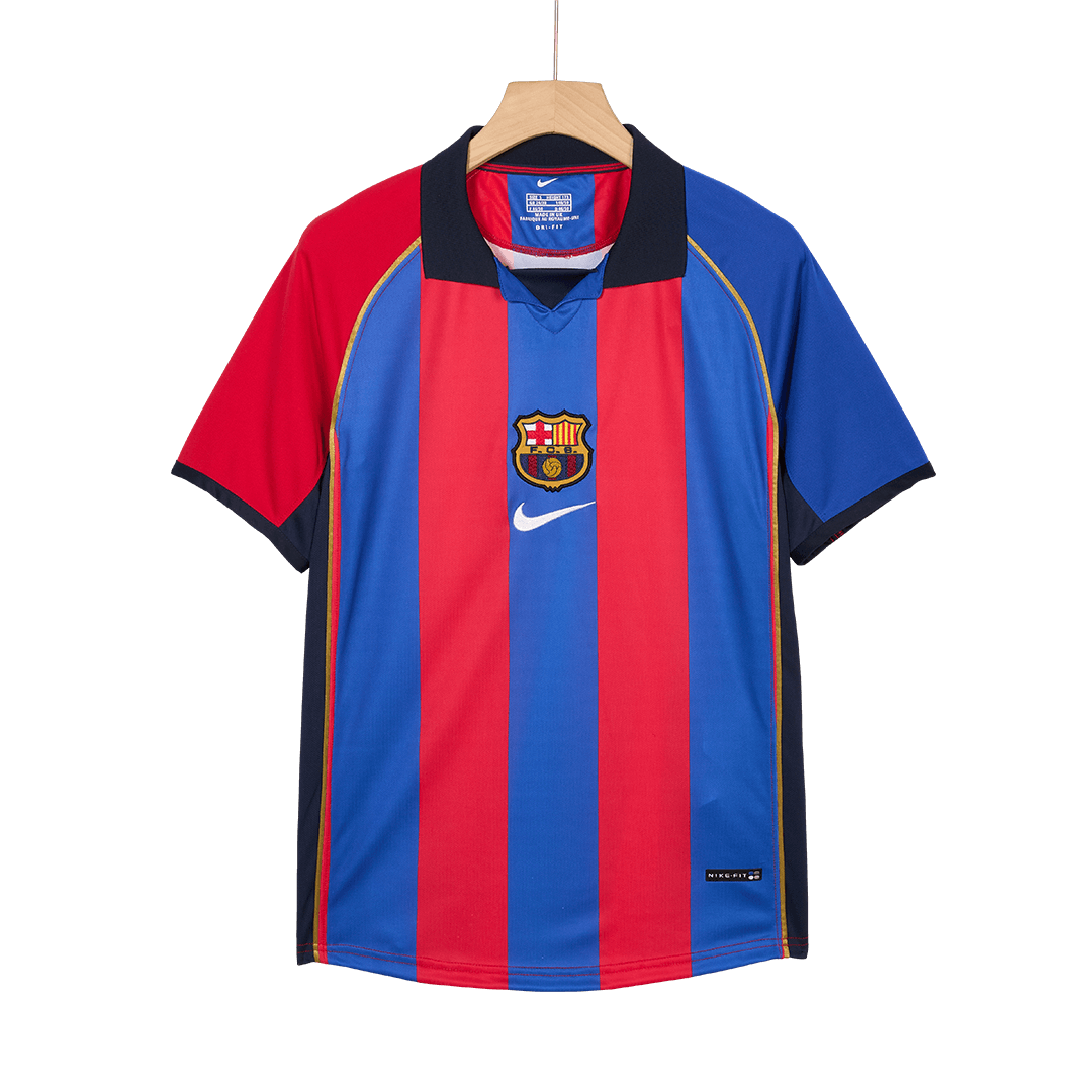 Maillot de football rétro domicile FC Barcelone 2001/02 pour homme