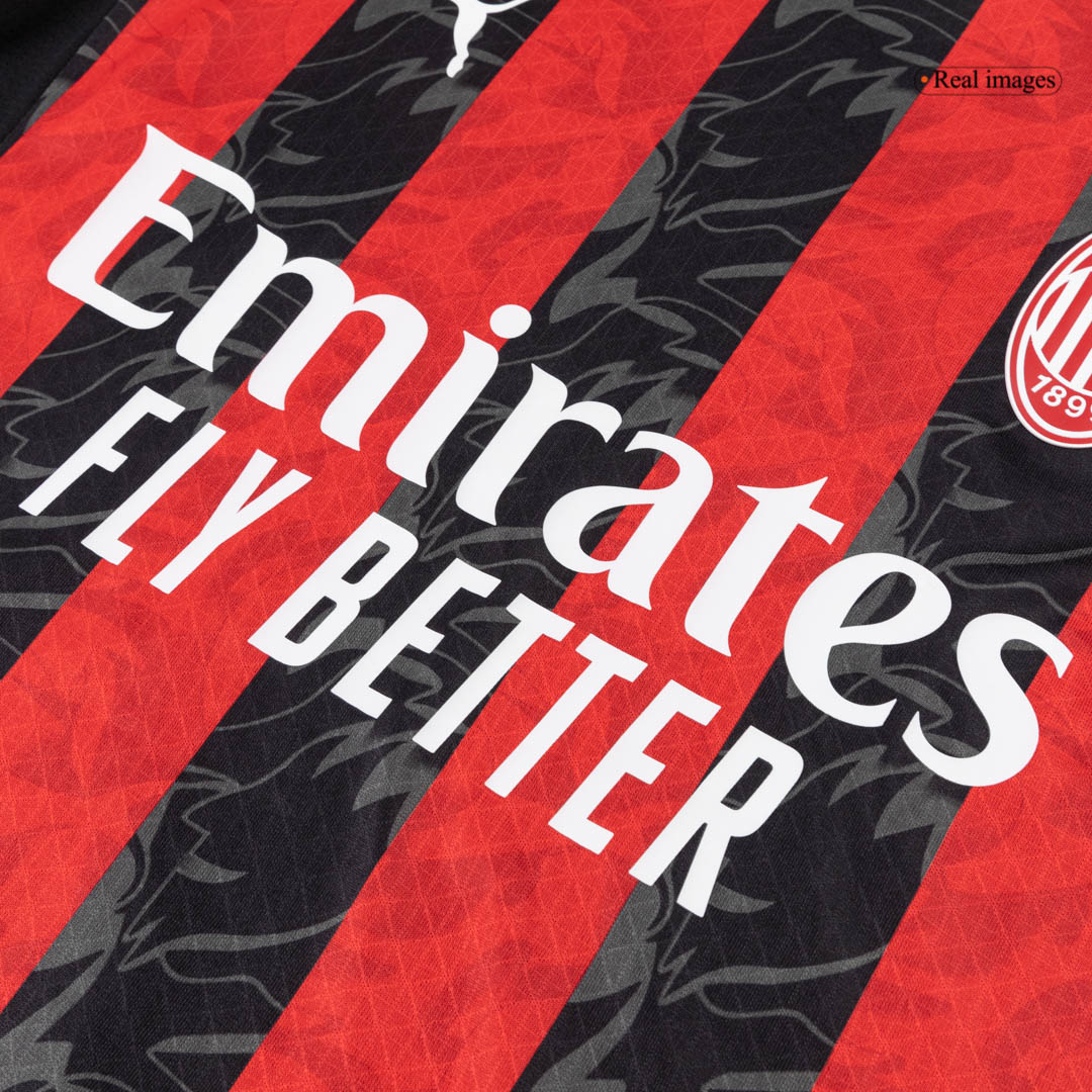 Maillot de foot domicile AC Milan 2025/26 pour homme - Version joueur - Coupe ajustée