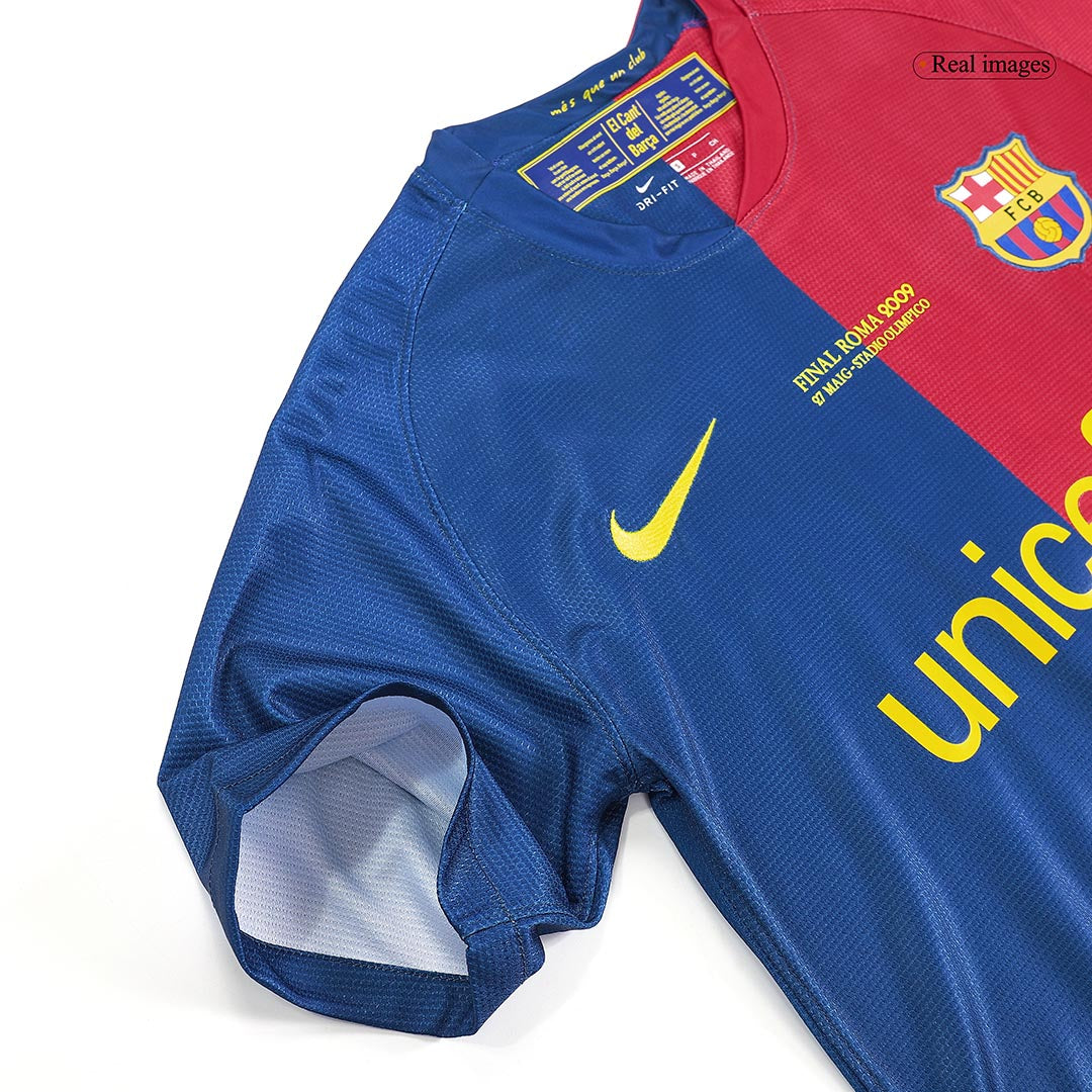Maillot de foot domicile rétro pour homme A. INIESTA #8 Barcelone LDC Finale LDC 2008/09
