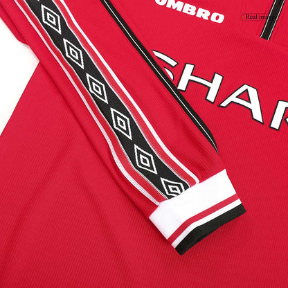 Maillot de Foot Rétro Homme Manchester United Domicile 1998/99 Manches Longues