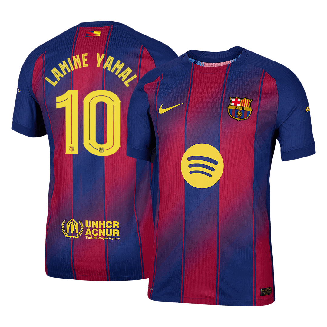 Maillot de Foot Domicile LAMINE YAMAL #10 Homme Barcelone UCL 2025/26 Version Joueur - Coupe Slim
