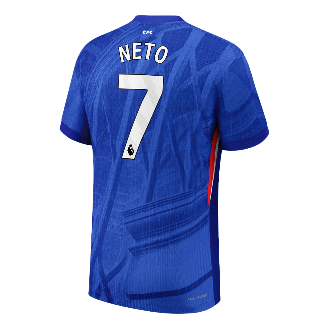 Maillot de foot domicile NETO #7 pour homme Chelsea 2025/26, version joueur - Coupe ajustée