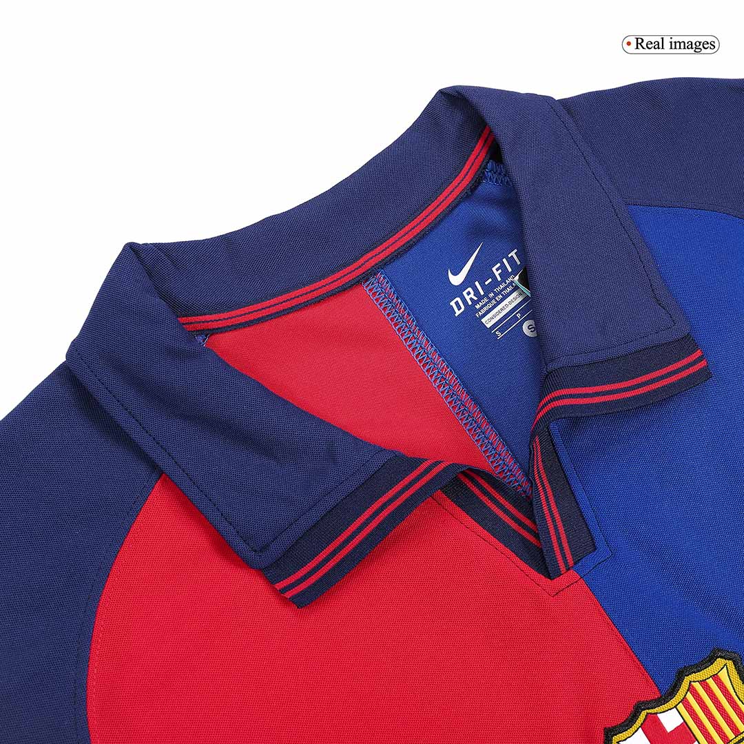 Maillot de football domicile homme rétro RIVALDO #11 Barcelone 1999/00
