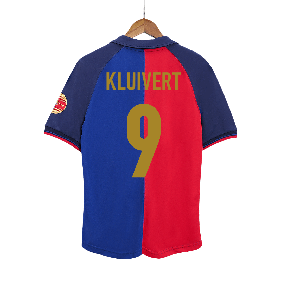 Maillot de football rétro domicile homme Barcelone 1999/00 KLUIVERT #9