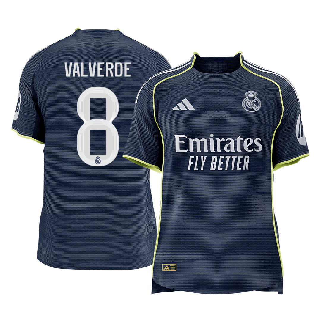 VALVERDE #8 Maillot de Foot Extérieur Real Madrid 2025/26 Version Joueur Homme - Coupe Slim [PREMIUM]