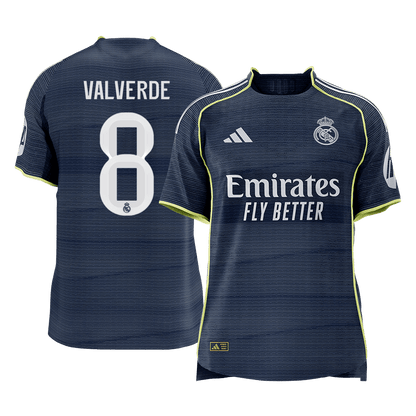 VALVERDE #8 Maillot de Foot Extérieur Real Madrid 2025/26 Version Joueur Homme - Coupe Slim [PREMIUM]