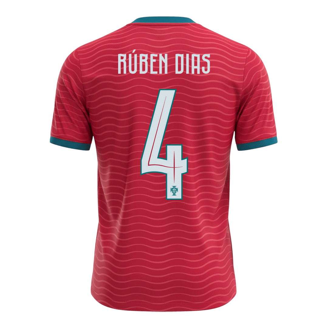 Maillot de football domicile RÚBEN DIAS #4 Homme Portugal Coupe du Monde 2026