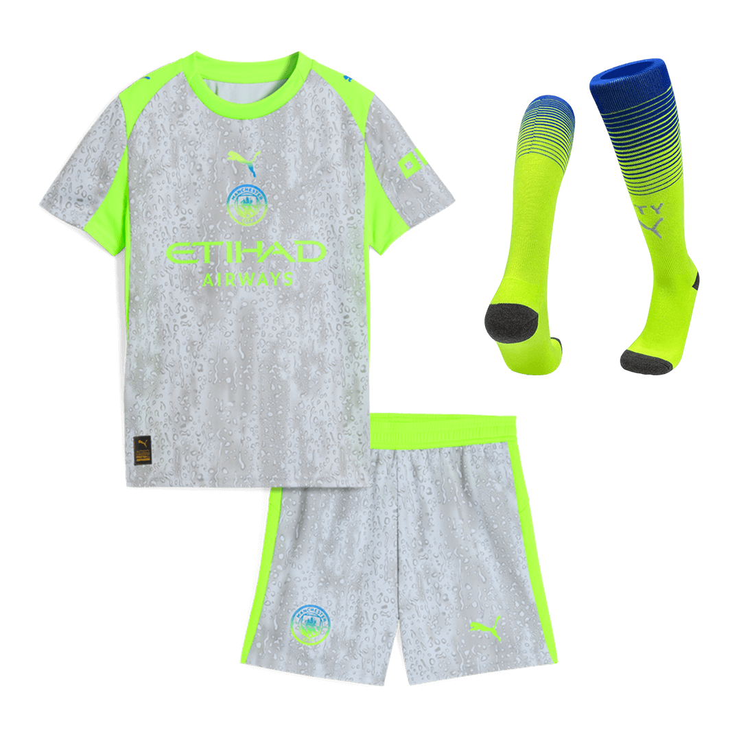 Ensemble complet maillot de foot Manchester City Troisième extérieur Enfant 2025/26
