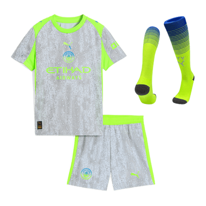 Ensemble complet maillot de foot Manchester City Troisième extérieur Enfant 2025/26