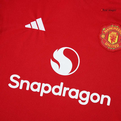 Kit complet maillot de football domicile Manchester United 2025/26 pour enfant