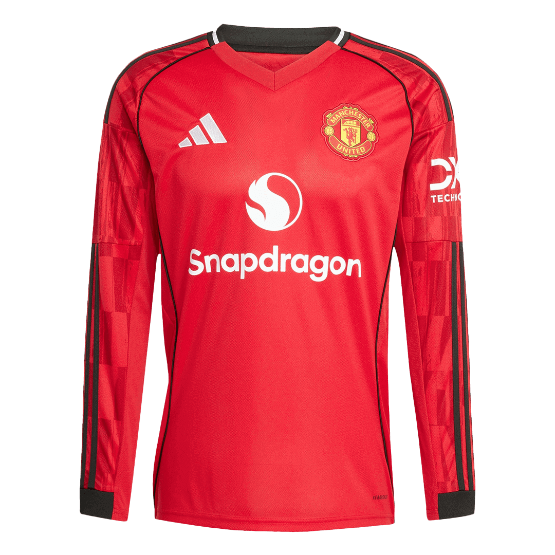 Maillot de foot à manches longues domicile Manchester United 2025/26 pour homme