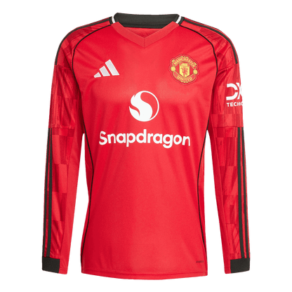 Maillot de foot à manches longues domicile Manchester United 2025/26 pour homme