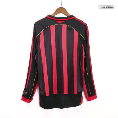 Maillot de foot rétro domicile manches longues AC Milan 2006/07 pour homme