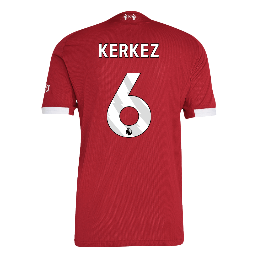 Maillot de foot domicile Liverpool 2025/26 pour homme - Version joueur KERKEZ #6 - Coupe ajustée