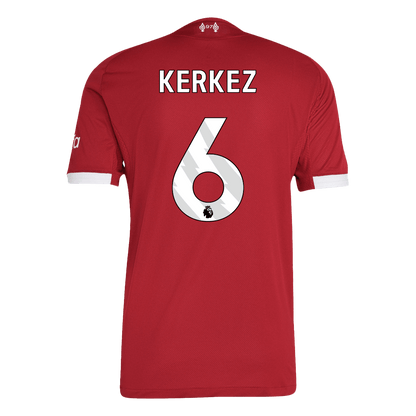 Maillot de foot domicile Liverpool 2025/26 pour homme - Version joueur KERKEZ #6 - Coupe ajustée