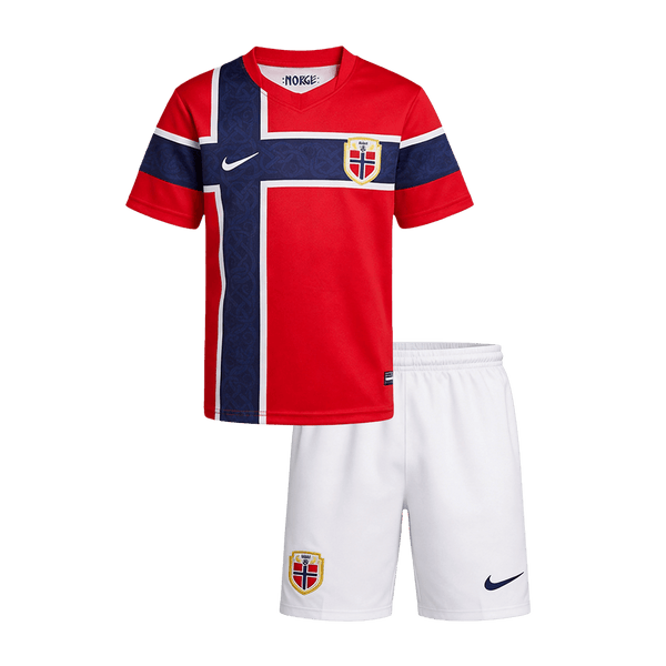 Kid's Norway World Cup 2026 Home Soccer Jersey Kit