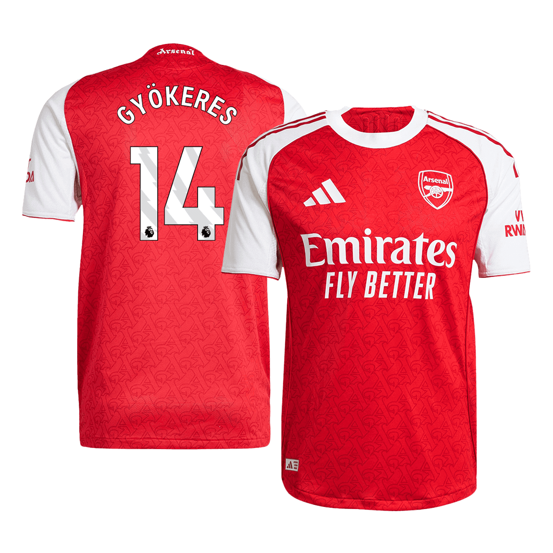 Maillot de football domicile homme GYÖKERES #14 Arsenal version joueur 2025/26 - Coupe ajustée