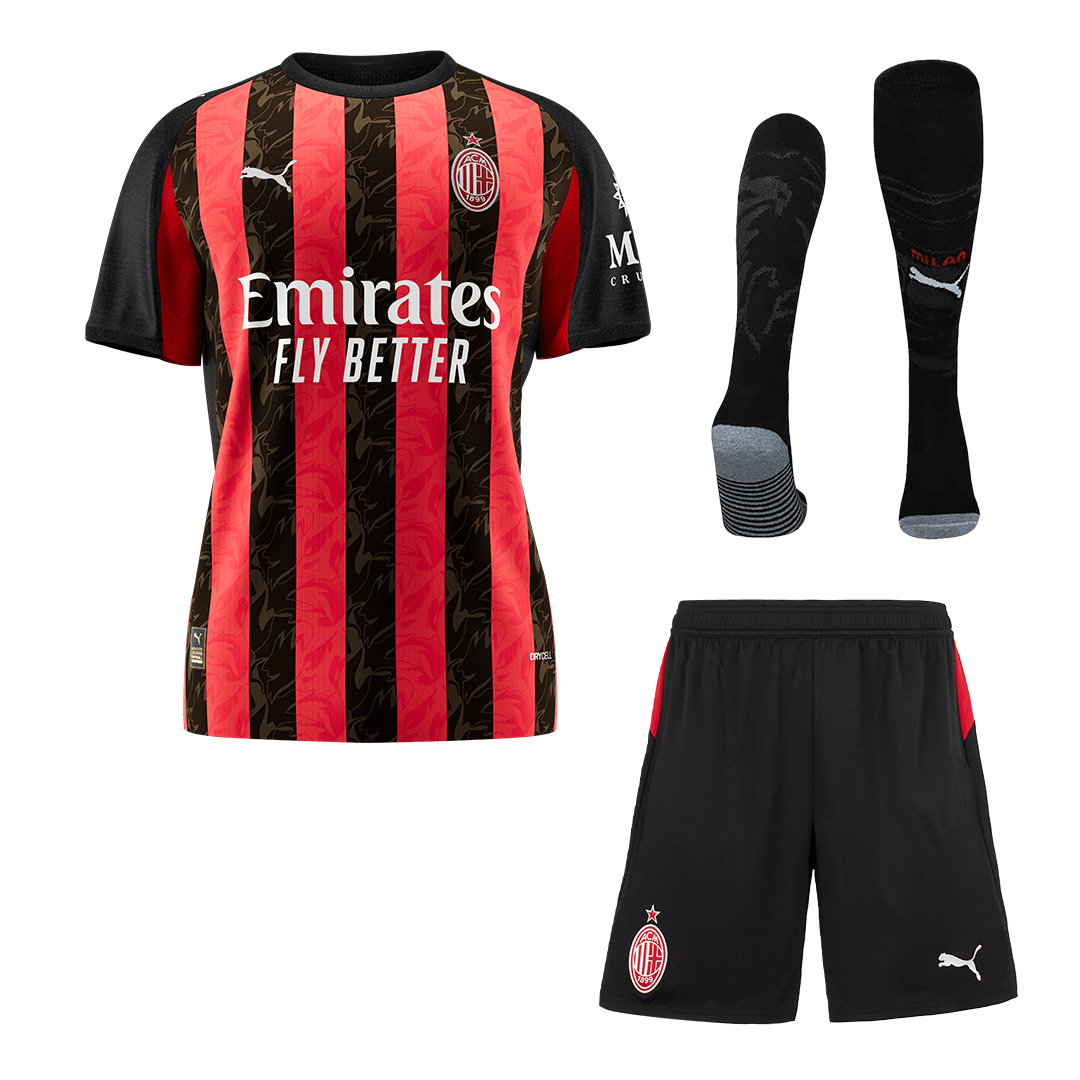 Maillot de foot domicile AC Milan 2025/26 pour homme Kit complet [PREMIUM]