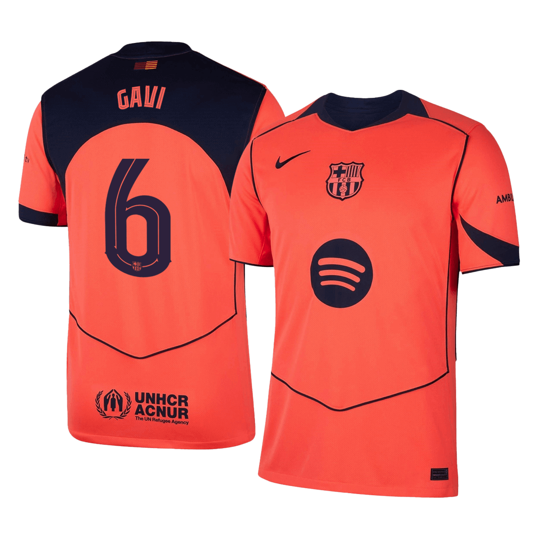 Maillot de football GAVI #6 Barcelone UCL 2025/26 Troisième Extérieur Homme